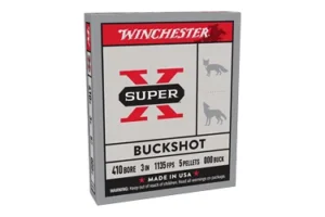 Winchester Ammunition Super-X, 410 Gauge, 3", 000 Buckshot, 5 Pellets,5 Round Box XB413