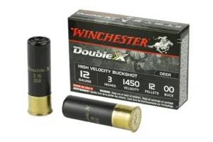 Winchester Ammunition Double X, 12 Gauge, 3", 00 Buck, Buckshot, 12 Pellets, 5 Round Box SB12300