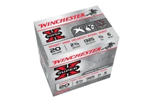 Winchester Ammunition Xpert, 20 Gauge, 2.75", #6, 3/4 oz., Steel Shot, Lead Free, 25 Round Box, California Certified Nonlead Ammunition WE20GT6