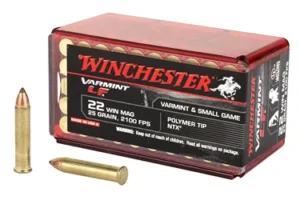 Winchester Ammunition Varmint LF, 22 WMR, 25 Grain, Polymer Tip NTX, Lead Free, 50 Round Box, California Certified Nonlead Ammunition X22MHLF