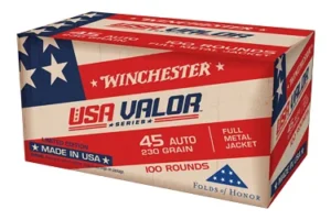 Winchester Ammunition USA WHITE BOX, 45 ACP, 230 Grain, Full Metal Jacket, 100 Round Box USAV45A
