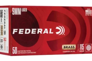 Federal Champion, 9MM, 115Gr, Full Metal Jacket, 50 Round Box WM5199