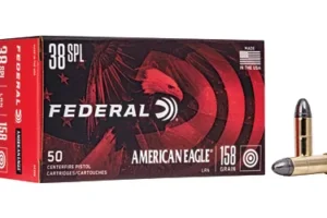 Federal American Eagle, 38 Special, 158 Grain, Lead Round Nose, 50 Round Box AE38B