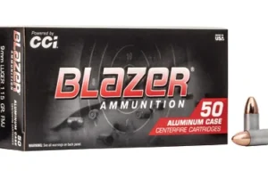 Blazer Ammunition Blazer, 9mm, 115 Grain, Full Metal Jacket, 50 Round Box 3509