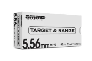 Ammo Inc Target & Range, M193, 556NATO, 55 Grain, Full Metal Jacket Bullet, 20 Round Box 556055M193-TR20