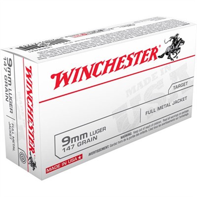 9MM LUGER 147GR FULL METAL JACKET FLAT NOSE 50/BOX
