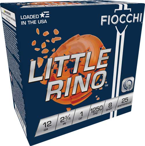 FIOCCHI LITTLE RINO 12GA 2.75" - 1OZ #8 1250FPS 250RD CASE