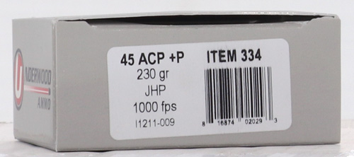 UNDERWOOD 45 ACP +P 230GR JHP - 20RD 10BX/CS - Image 2