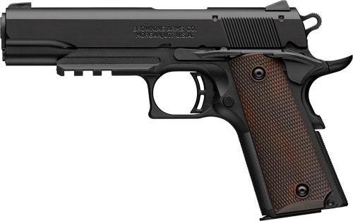 BROWNING 1911-22 22LR FS - 4.25" MATTE BLACK/BROWN GRIPS - Image 2