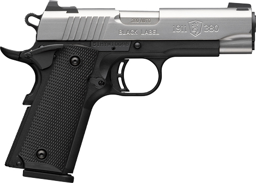 BROWNING 1911-380 STAINLESS - 380ACP 3.58"COMP 8RD BLK/SS