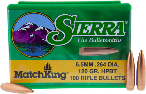 SIERRA BULLETS 6.5MM .264 - 120GR HP-BT MATCH 100CT ! - Image 2