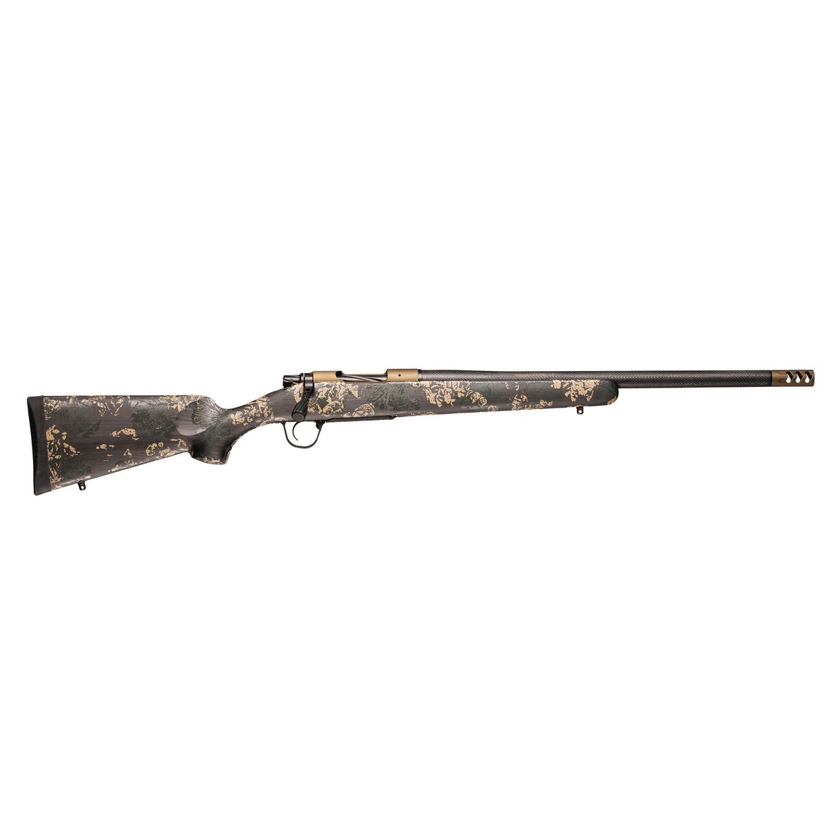 Christensen Arms Ridgeline FFT Rifle 25 Creedmoor 4rd Capacity 20" Threaded Carbon Fiber Barrel Burnt Bronze w/Green & Tan Accented Stock