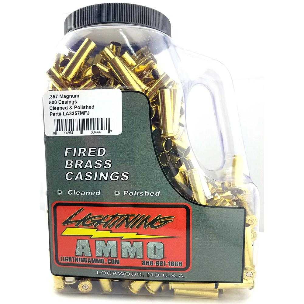 Lightning Ammo Reconditioned Cleaned and Polished Handgun Brass .357 Mag 500/ct Jug