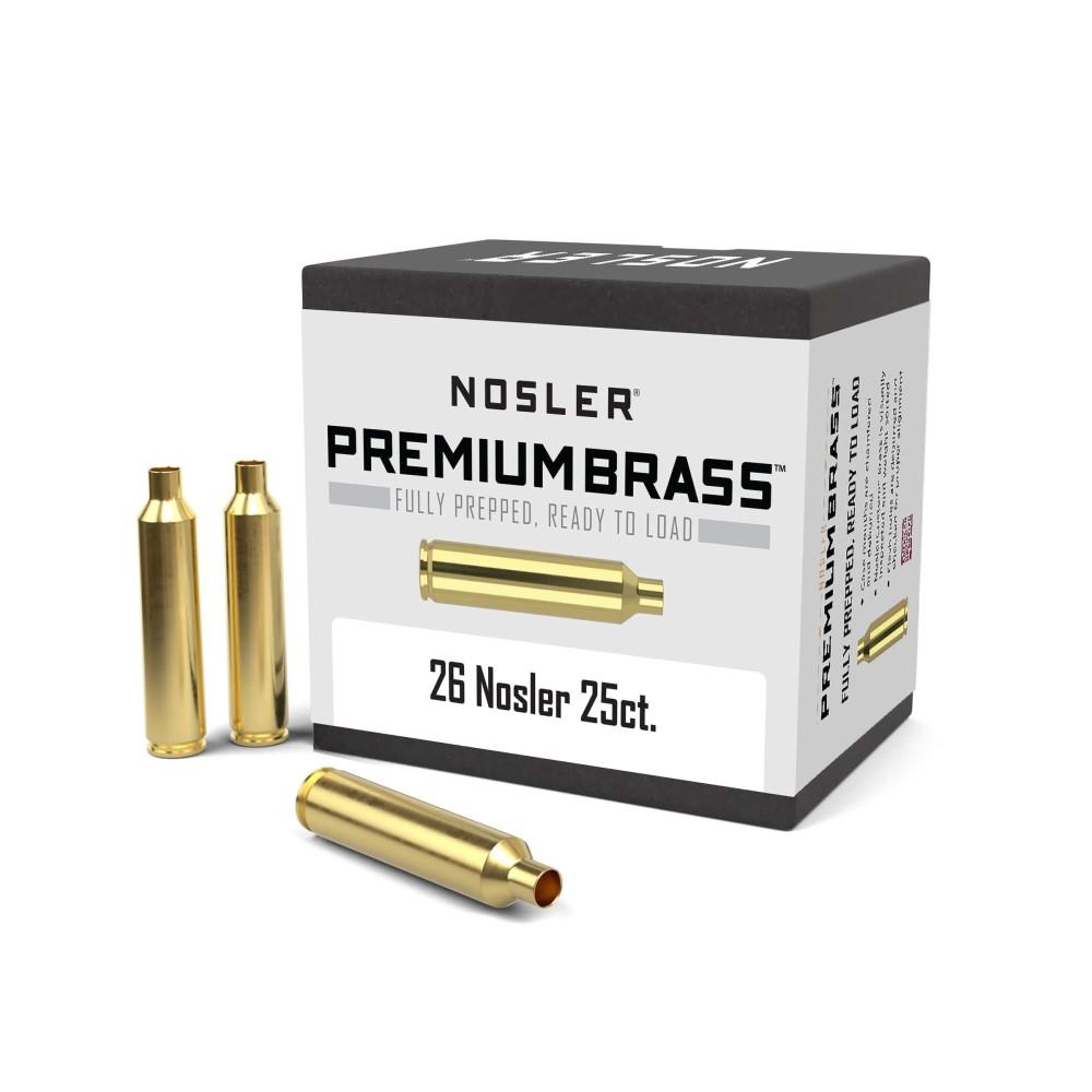 Nosler Unprimed Brass Rifle Cartridge Cases .26 Nosler 25/ct